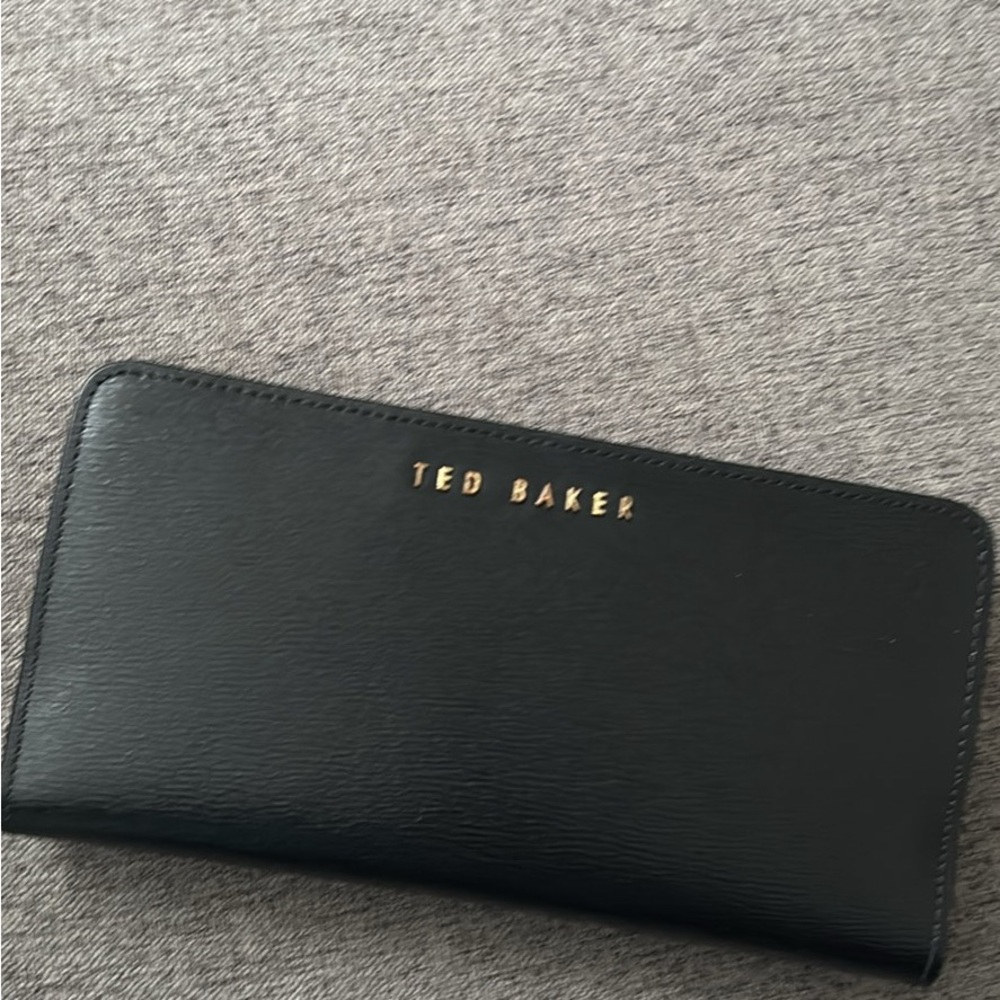 Ted Baker Black Wallet with Gold Logo